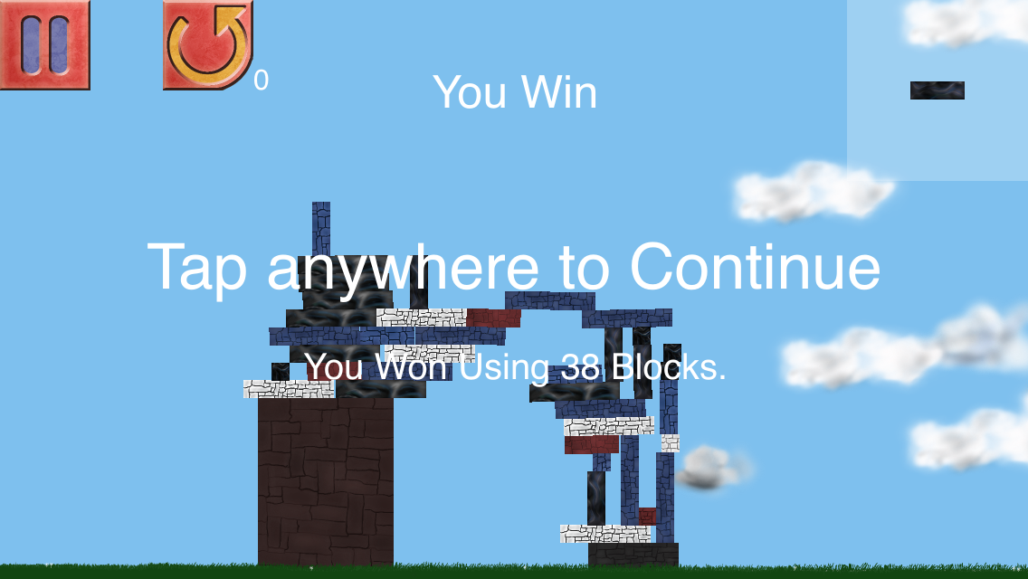 Bridge of Blocks Win screen